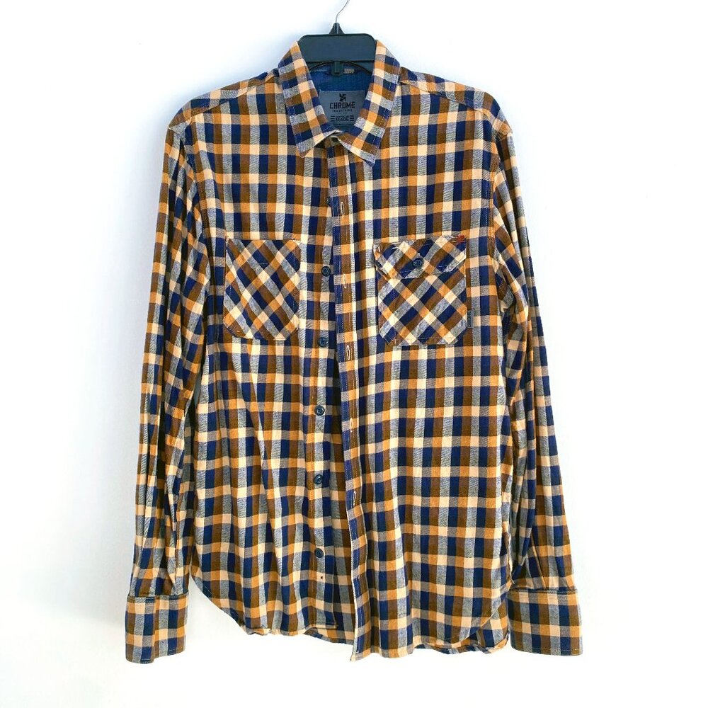 Chrome Industries Flannel – Large – Blue/Duck/Cream